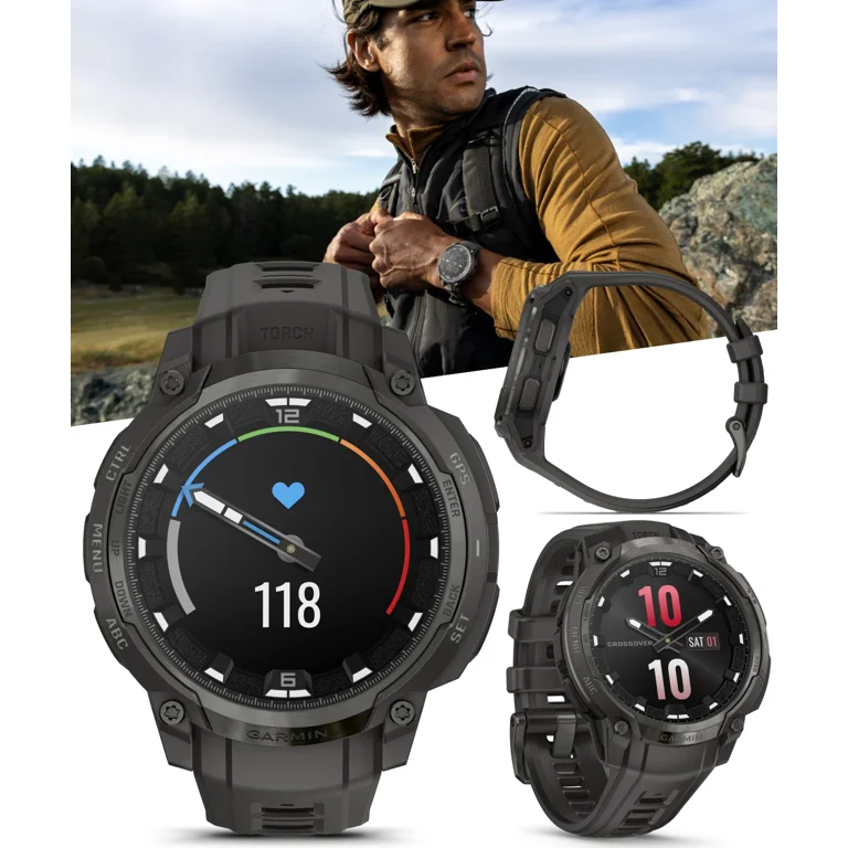 Garmin Instinct Crossover AMOLED Sapphire Rugged Hybrid GPS