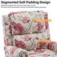 thumbnail image 5 of DREAMSIDEA Manual Recliner Chair Push Back Upholstered Mid Century Armchair Fabric Sofa Home Theater Couches with Trim Wood Legs Reading Seat for Living Room, Flower, 5 of 10