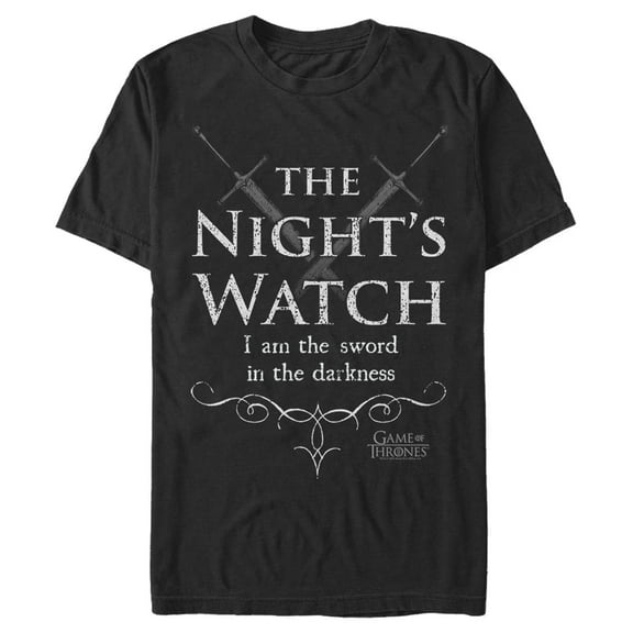 Men's Game of Thrones Night's Watch Motto  Graphic Tee Black Large
