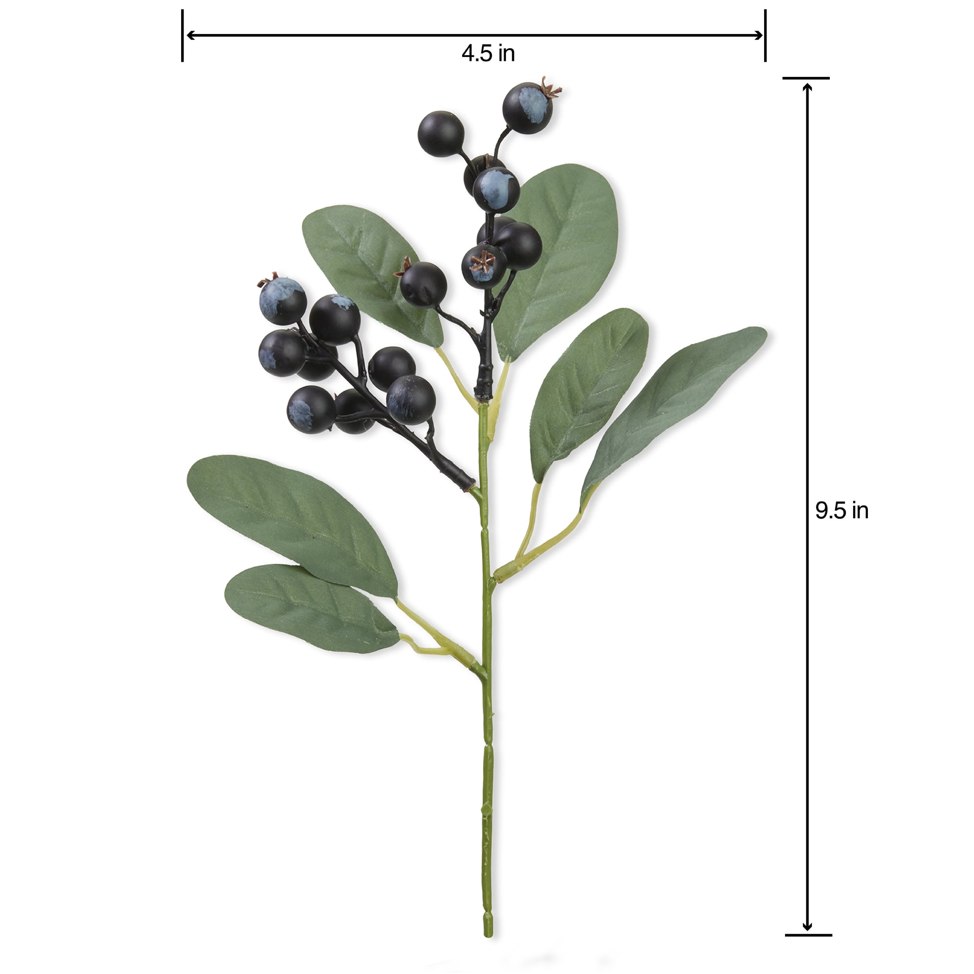 Mainstays Artificial Mini Fruit Pick, Blue Blueberry, 4.5" x 9.5"