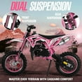 thumbnail image 6 of Floseru 49cc Dirt Bike, 2-Stroke Gas Power Motocross Bike for Kids,Off Road Mini Motorcycle Pocket Motorbike with Front Rear Disc Brakes Up to 25 Mph, Weight Support Up to 220 LBS Birthday Gifts, 6 of 8