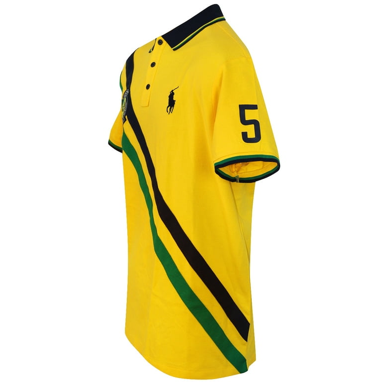 Polo Ralph Lauren Mens Custom Slim Fit Jersey Brasil Team 5 Rugby Polo  Shirt Yellow