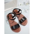 thumbnail image 5 of Women Elastic Band Ankle Strap Sandals, Elegant Summer Black Flat Sandals, 5 of 5