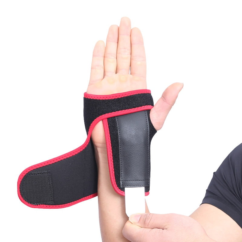 Wrist Brace - Carpal Tunnel Hand Compression Support Wrap for Men, Women, Tendinitis, Bowling, Sports Injuries Pain Relief - Removable Splint - Universal Ergonomic Fit, One Size (Left)