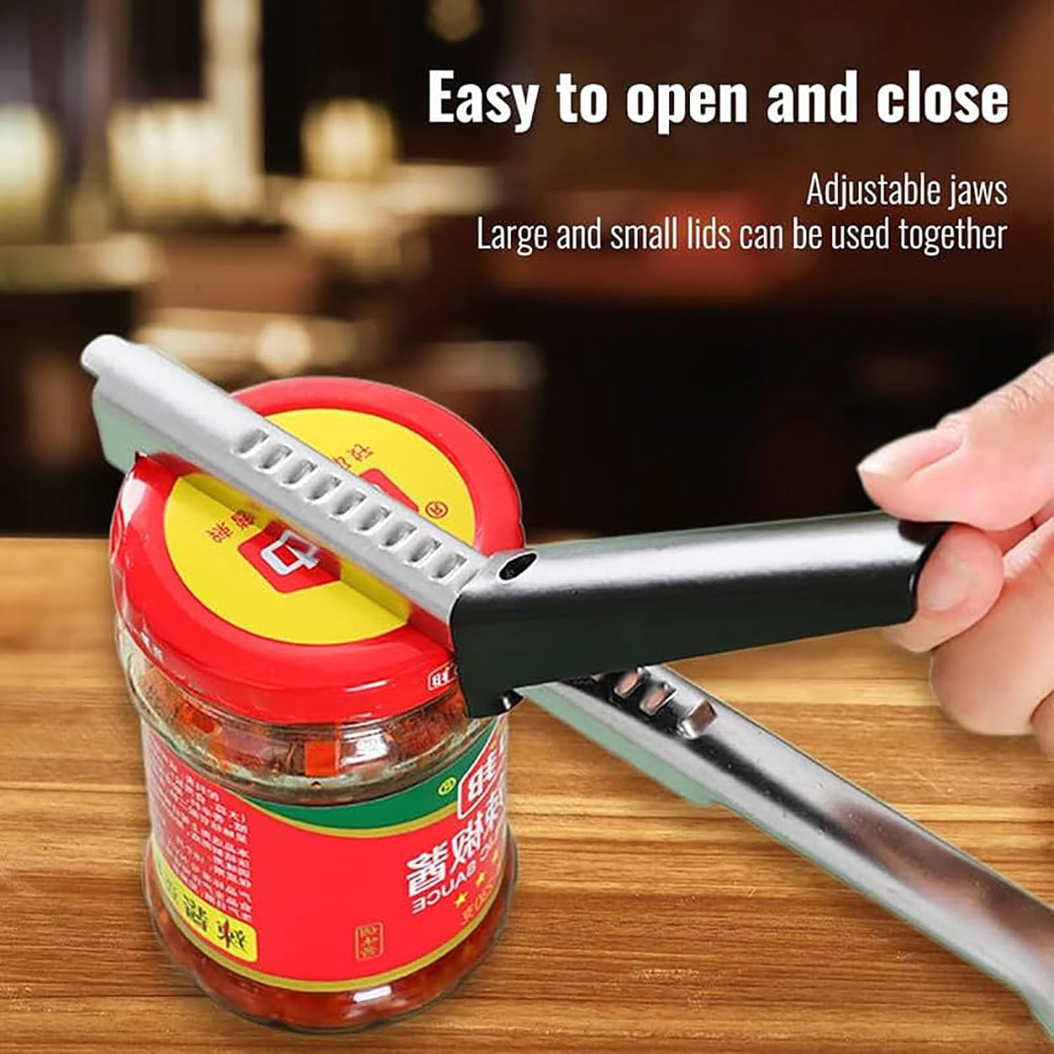 ABPETE 2 in 1 Adjustable Jar Opener, 2024 New Adjustable Jar Opener for Weak Hands Multi-function Can Opener Manual Lid Gripper Opener and Bottle Opener Tool for Home Kitchen Gadgets (4Pcs)