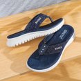 thumbnail image 4 of Chanclas para mujer, sandalias de cuña informales, zapatillas de tanga para verano (40 azul real), 4 of 9