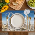 thumbnail image 4 of Blue Starfish Placemats Set of 12, Coastal Coral Ocean Ombre Brown Wooden Placemats for Dining Table, Place Mats for Kitchen Tabletop, Waterproof Wipeable Dining Table Mats Set, 4 of 9