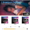 thumbnail image 3 of Digital Alarm Clock with Mirror Display, Dual USB Ports, 3 Brightness Levels, 12/24H - Gold, 3 of 7