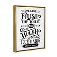 thumbnail image 3 of Stupell Industries Flush & Wash Hands Vintage Style Text Typography Graphic Art Metallic Gold Floating Framed Canvas Print Wall Art, Design by Lettered and Lined, 3 of 6