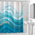 thumbnail image 4 of Blue Waves Fabric Shower Curtain Abstract Gradient Fluid Art Washable Shower Curtains for Bathroom, Waterproof Bath Curtain with Hooks Home Decor 72x84in, 4 of 8