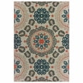 thumbnail image 1 of homeroots outdoors 388352 9' x 12' Grey Blue Floral Indoor Outdoor Area Rug, 1 of 1