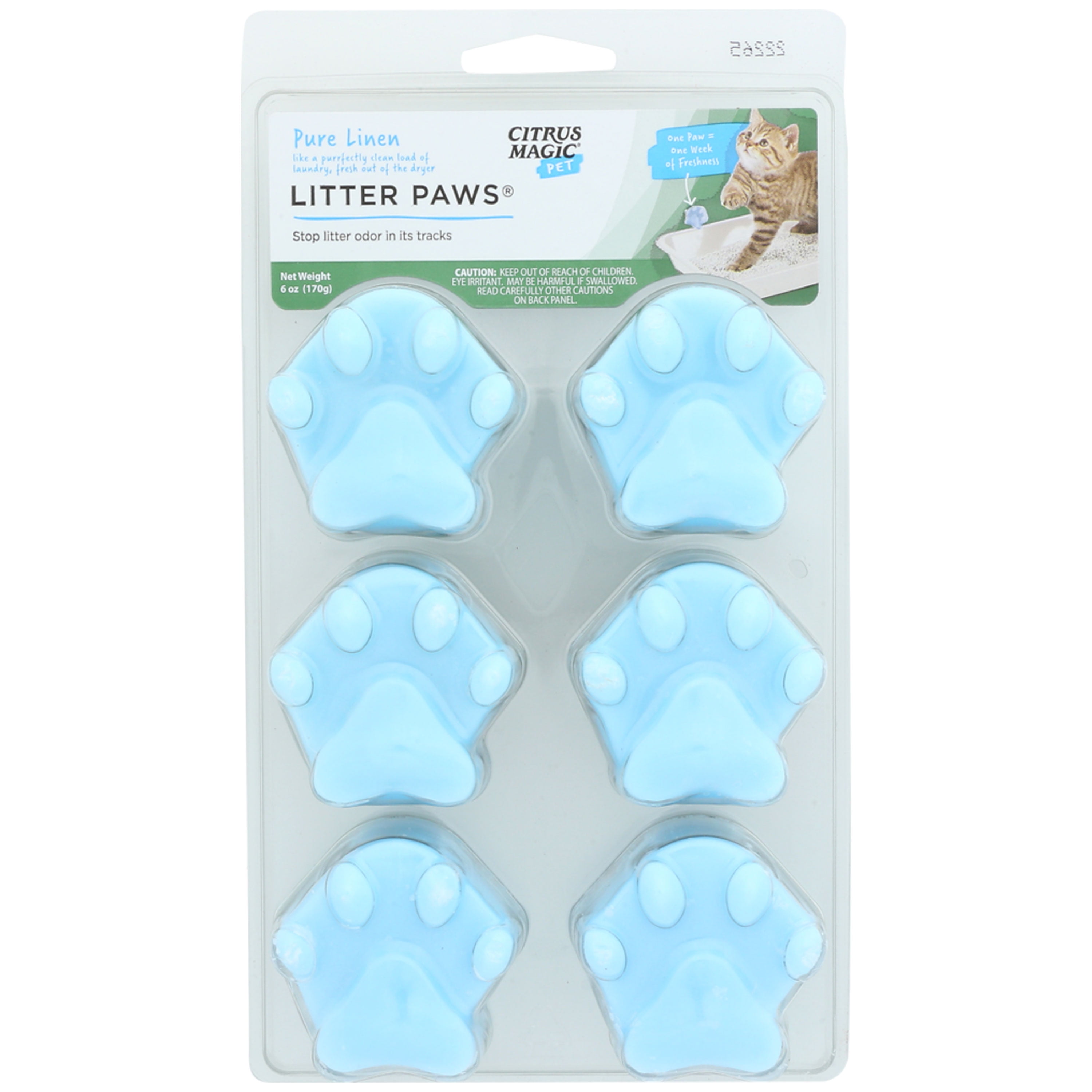 (3 pack) Citrus Magic Pet Fresh Linen Cat Litter Odor Control Paws, 6 oz