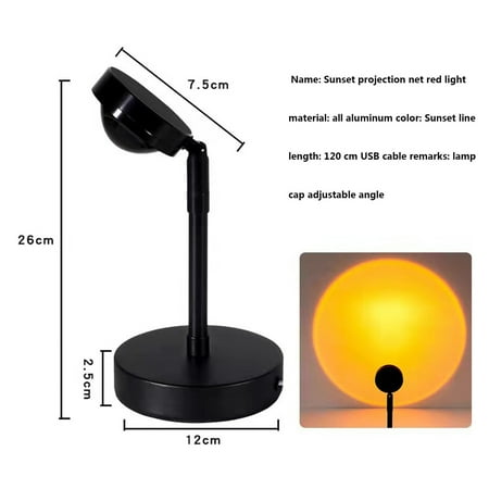 

Binwwede Canrulo New 90 Degree Rotation Rainbow Projection Lamp Led Romantic Visual Led Light Network Red Light with USB Modern Floor Stand Night Light Living Room Bedroom Decor MHXX