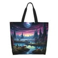thumbnail image 1 of Easygdp Fantasy Landscape Starry Night Bolsas Tote para Mujer, Bolsos de Hombro para Viaje, Bolsos de Mano de Gran Capacidad para Compras y Trabajo, 1 of 8