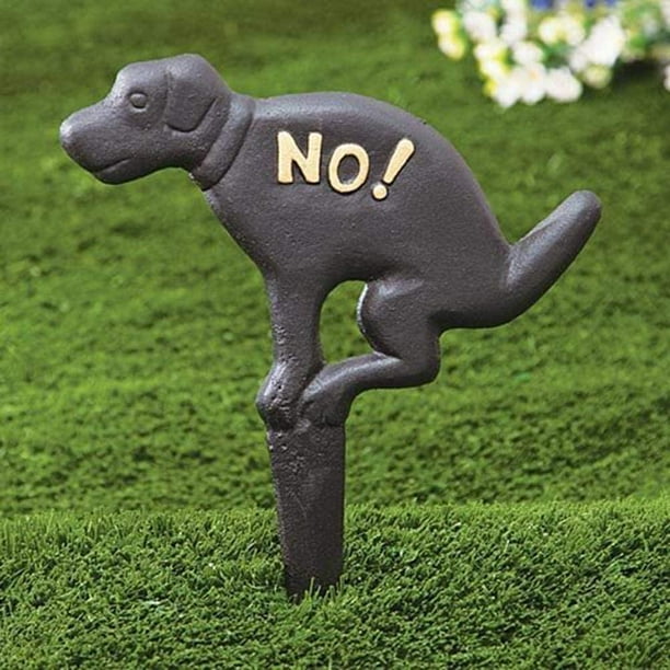 No Pooping Yard Sign Cast Iron Dog Poop Yard Stop Dogs From Pooping Your Lawn for Outdoor Lawn GardenYard - Walmart.com