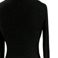 thumbnail image 5 of Gyexs Long Sleeve Henley Shirts for Women Casual Fashion Button Up Ribbed Knit Slim Fit Sweater Fall Winter Thermal Tops Black, Size S, 5 of 7