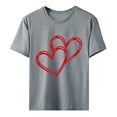thumbnail image 5 of Noarlalf Valentine'S Day Women'S Shirt Shirts For Women Valentine'S Day Girlfriend Shirt Fashionable Valentine'S Day Love Printed Round Neck Short Sleeved Top T Shirt Valentines Day Gift Grey M, 5 of 5