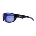 thumbnail image 3 of Locs Mens Color Mirror Wrap Rectangle Gangster Sport Sunglasses Black Blue Mirror, 3 of 4
