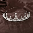 thumbnail image 6 of sunsanly Women Princess Crown Shiny Rhinestones Inlaid Wedding Tiara Headband Hair Accessory Faux Crystal Crown with Pin Fixes, 6 of 8
