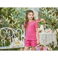 thumbnail image 6 of Arshiner Girls Shorts Set 2 Piece Ribbed Knit Summer Outfit Short Sleeve Top & Elastic Waist Shorts Casual Playwear, 6 of 6