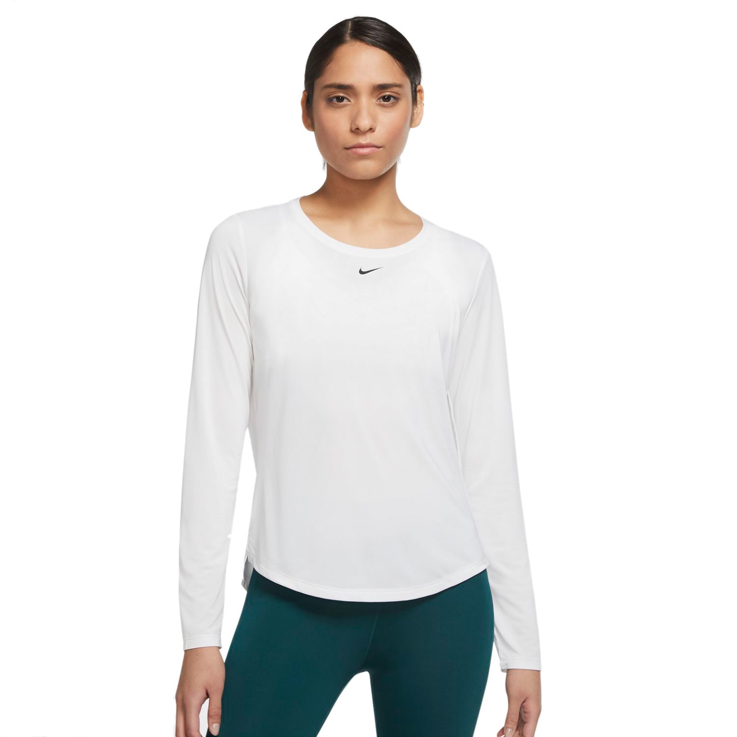 Nike Dri-FIT One Women's Standard Fit Long-Sleeve Top White