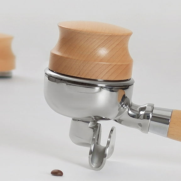 Masteelf Stainless Distributor with Wood Handle for Home Use and Coffee Competitions 53mm Portafilter Compatible