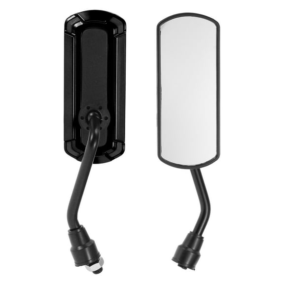 Unique Bargains 1 Set M10 Universal Motorcycle Rear View Mirrors Bar End Side Mirrors Mount Adjustable Iron Plastic Black Square Shape