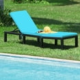 thumbnail image 3 of Gymax Adjustable Rattan Patio Chaise Lounge Chair Couch w/ Turquoise Cushion, 3 of 10