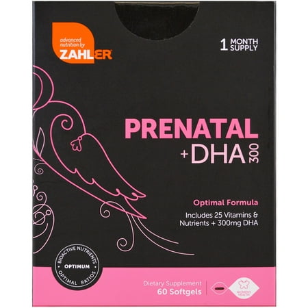 Zahler Prenatal DHA, Premium Prenatal Vitamins for Mother and Child, Prenatal with DHA supports brain development in babies, Certified Kosher 60 (Best Vitamins For Kids Brain Development)