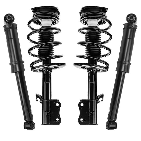 Detroit Axle - Struts Shocks for 2007-2012 Nissan Sentra [Base S SL SR] Complete Front Struts w/Coil Spring Rear Shock Absorbers 2008 2009 2010 2011 Replacement Ready Struts Assembly