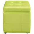 thumbnail image 2 of Hawthorne Collections Pouf Carré de Rangement en Faux Cuir Vert Clair, 2 of 4