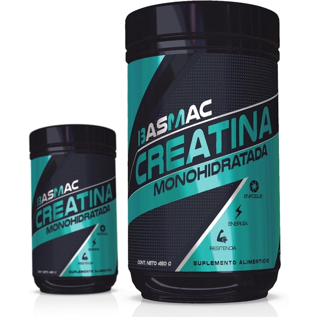 BASMAC Creatina Monohidratada - Alta Pureza, 450g Sin Sabor BASMAC Suplemento gym