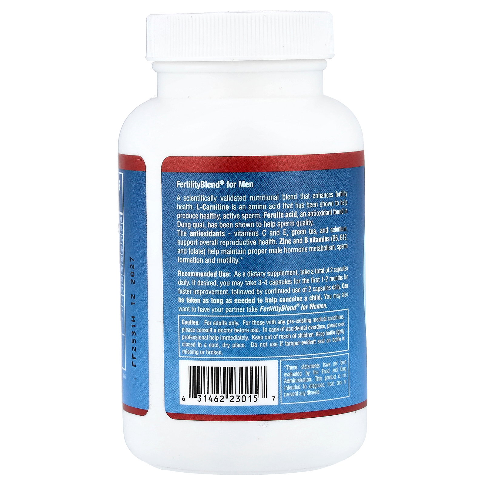 thumbnail image 3 of Fertility Blend for Men | Clinically validated Supplement That Naturally Improves Fertility Health | Helps Boost Sperm Count & Strength Needed for Egg Fertilization. 1 Month Supply | 60 Capsules, 3 of 5