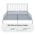 thumbnail image 5 of Allewie White Queen Size Modern Metal Platform Bed Frame with Vintage Headboard and 12" Under-bed Storage, 5 of 8