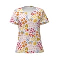 thumbnail image 3 of Naloa Colorful Floral Print T-Shirts Short Sleeve V Neck Tees for Women Fashion Tops Trendy Lightweight Soft Casual Summer Outfits Clothes, 3 of 5
