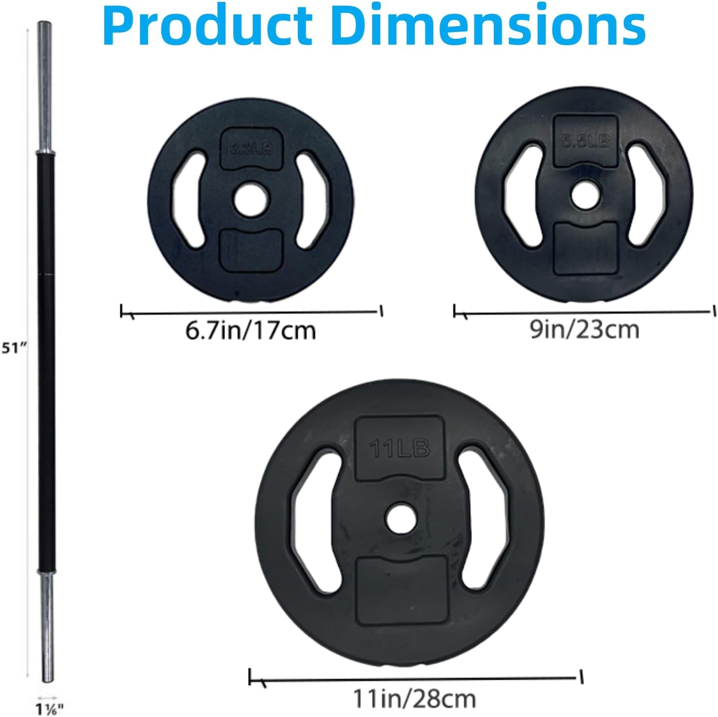 Adjustable Barbell Weight Set, Adjustable Free Weights for Home and Gym Workout，Black