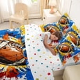 thumbnail image 4 of Castle Fairy Football Print Twin Bedding 7-Piece, Hippie Splash Bedding Comforter Set, White Blue Orange, 4 of 7