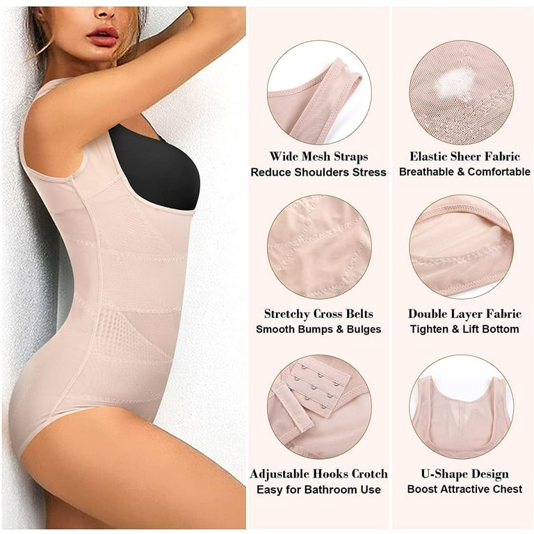 Fajas Colombianas Moldeadoras Post Surgery Compression Garment Open Body  Shaper Hook Girdle Shapewear Postpartum Women,beige