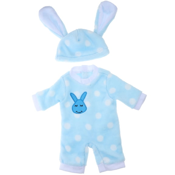 OULII 1 Set Stuffed Rabbit Clothing Plush Sky-blue Outfit for Decoration Accessory and Dress