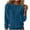 Blue, variant on Womens Casual Corduroy Sweatshirts Solid Color Long Sleeve Crewneck Pullover Casual Loose Spring Fall Tops Outfits