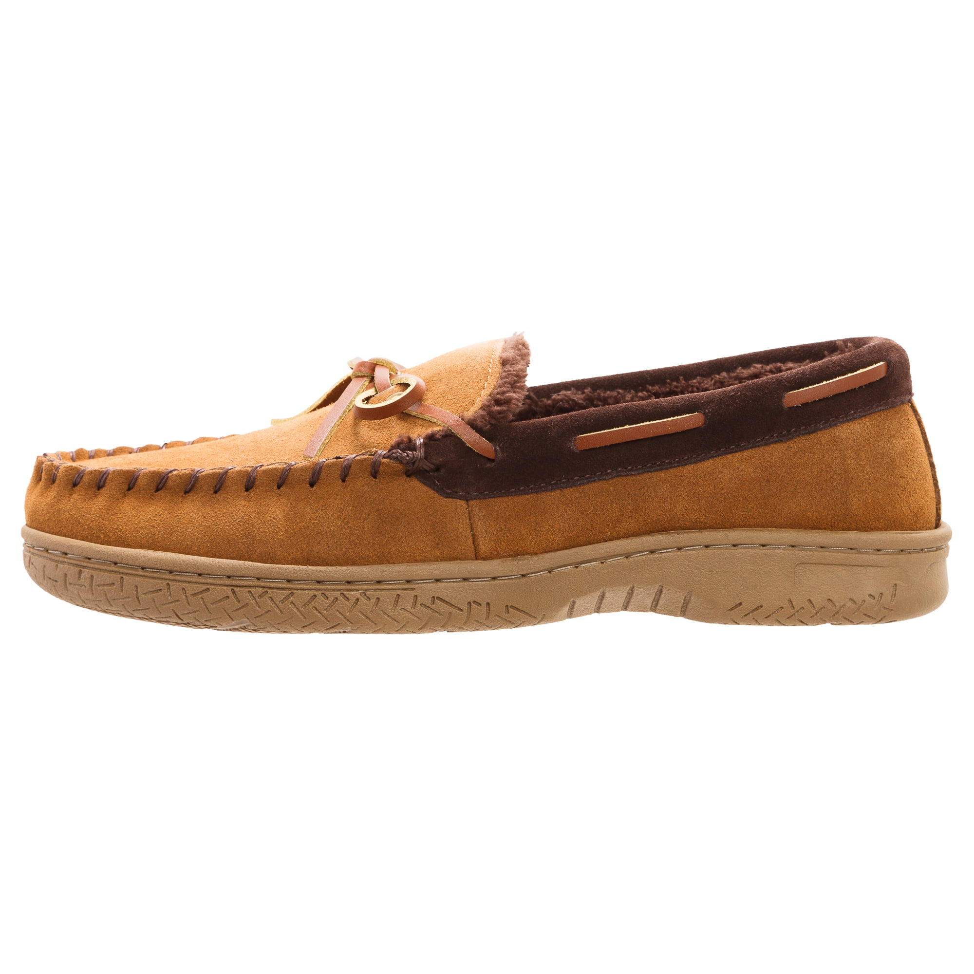 Heat Edge Mens Memory Foam Suede Slip 