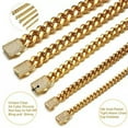 thumbnail image 2 of 6/10/12/14/16mm Men's 18K Gold Plated Stainless Steel Cuban Link Chain Necklace, 2 of 9