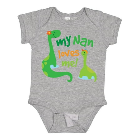 

Inktastic My Nan Loves Me Grandson Dinosaur Gift Baby Boy Bodysuit