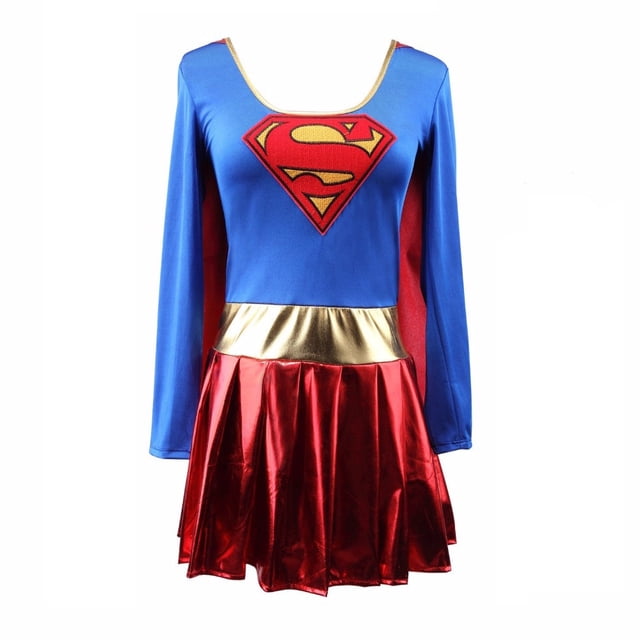 Disfraz De Superhéroe Para Adultos Supermujer + Cubiertas De Zapatos De Mujer Super Héroe Halloween