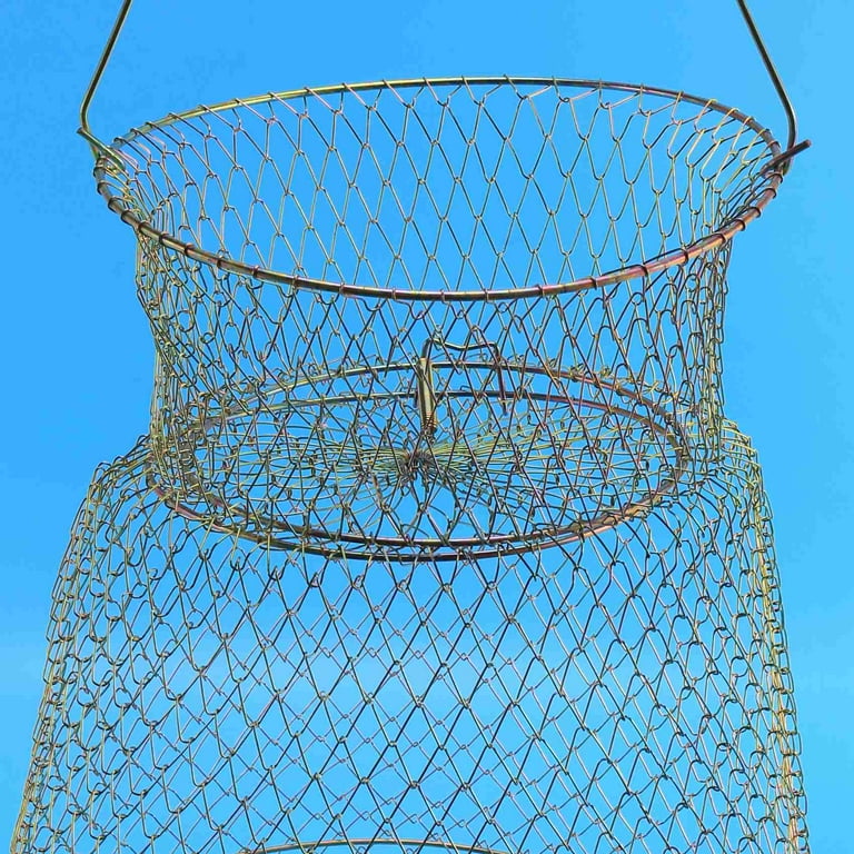 Fishing Net Foldable Metal Wire Fishing Basket Durable Fishing Cage Shrimp  Bait Trap Fish Net Fishing Tackle Accessories Equipment Fish Net