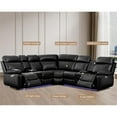 thumbnail image 4 of Pemberly Row PU Leather Modern Sofa Power Reclining Multi-Functional Couch-Black, 4 of 9