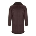 thumbnail image 3 of S-5X Plus Size Sueded Jackets for Men Big & Tall Fleece Lined Coats Solid Color Long Sleeve Double-Breasted Lapel Thermal Long Jacket with Pockets, 3 of 4