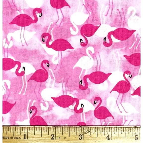 1/2 Yard - Mini Pink Flamingos Cotton Fabric (Great for Quilting, Sewing, Craft Projects, Throw Pillows & More) 1/2 Yard X 44" Wide