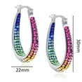 thumbnail image 5 of Crystal Hoop Earrings Fashion Inside Out Crystal Paved Oval Shape Hoop Earrings for Women, 5 of 5