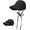 Black, variant on Women's Foldable Baseball - Style Sun Hat with Wide Brim - Bow - Tied Wind - Resistant Cord, Adjustable Fastener for Ponytail